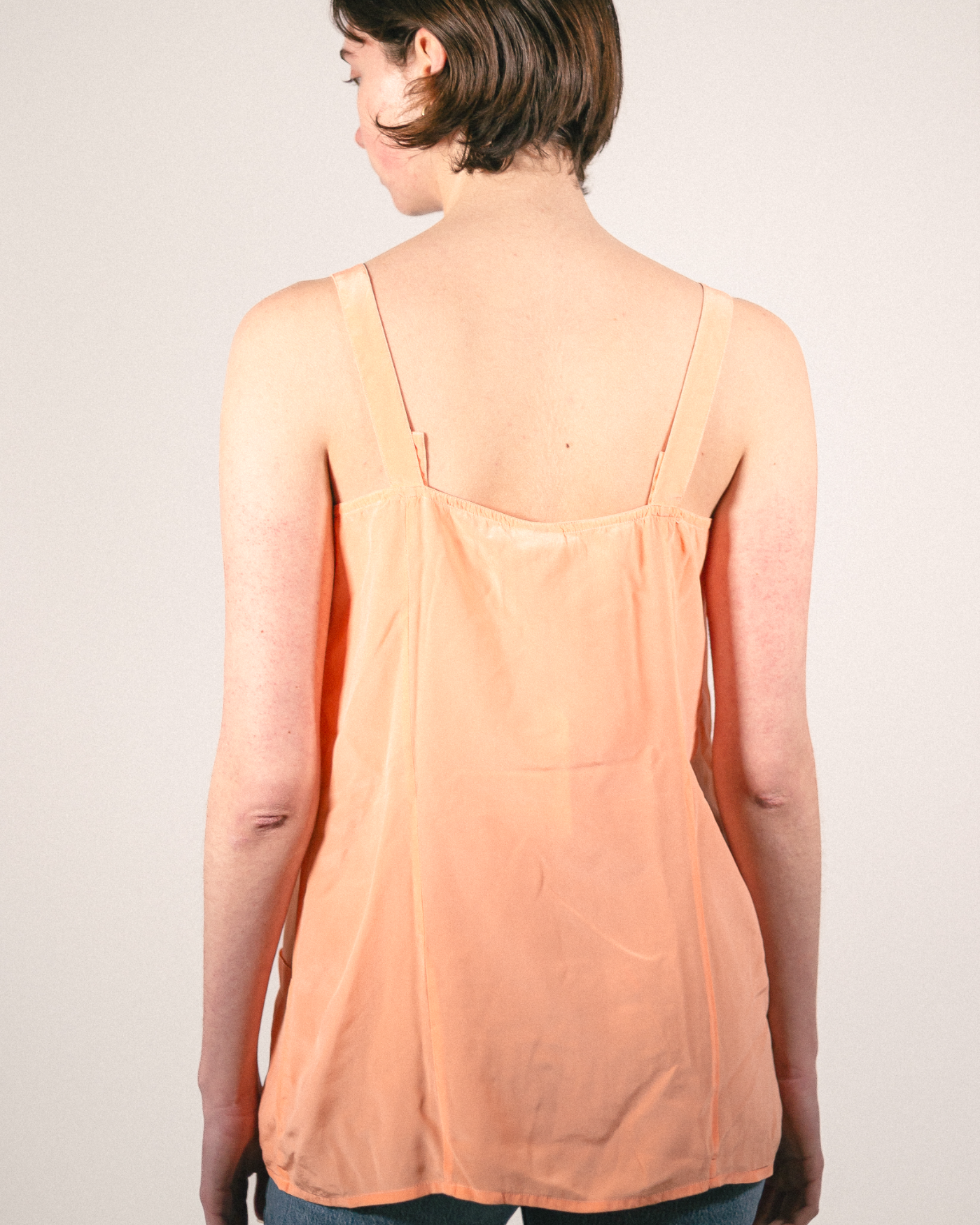 Top boutonné en soie