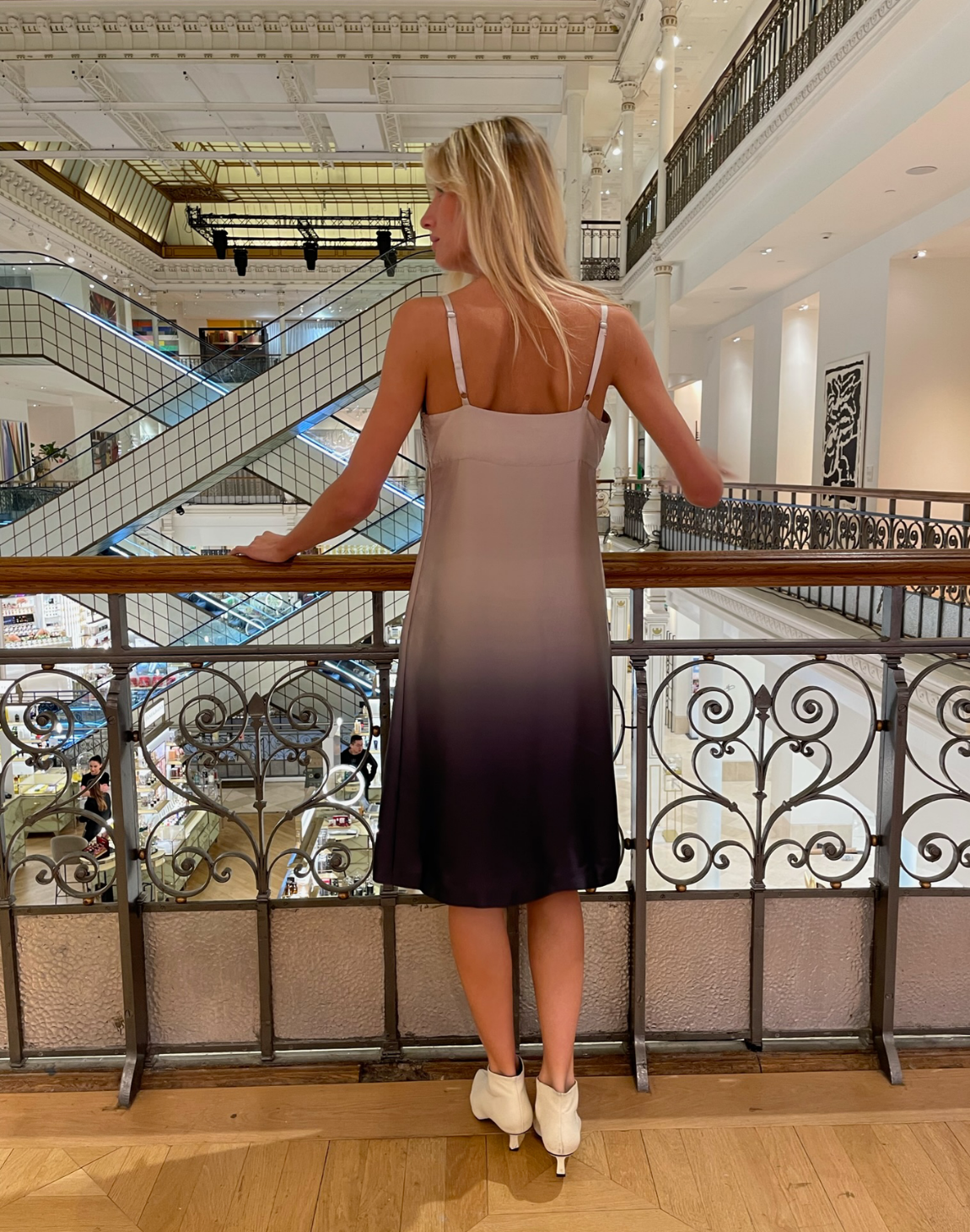 Robe en soie aux couleurs dégradées