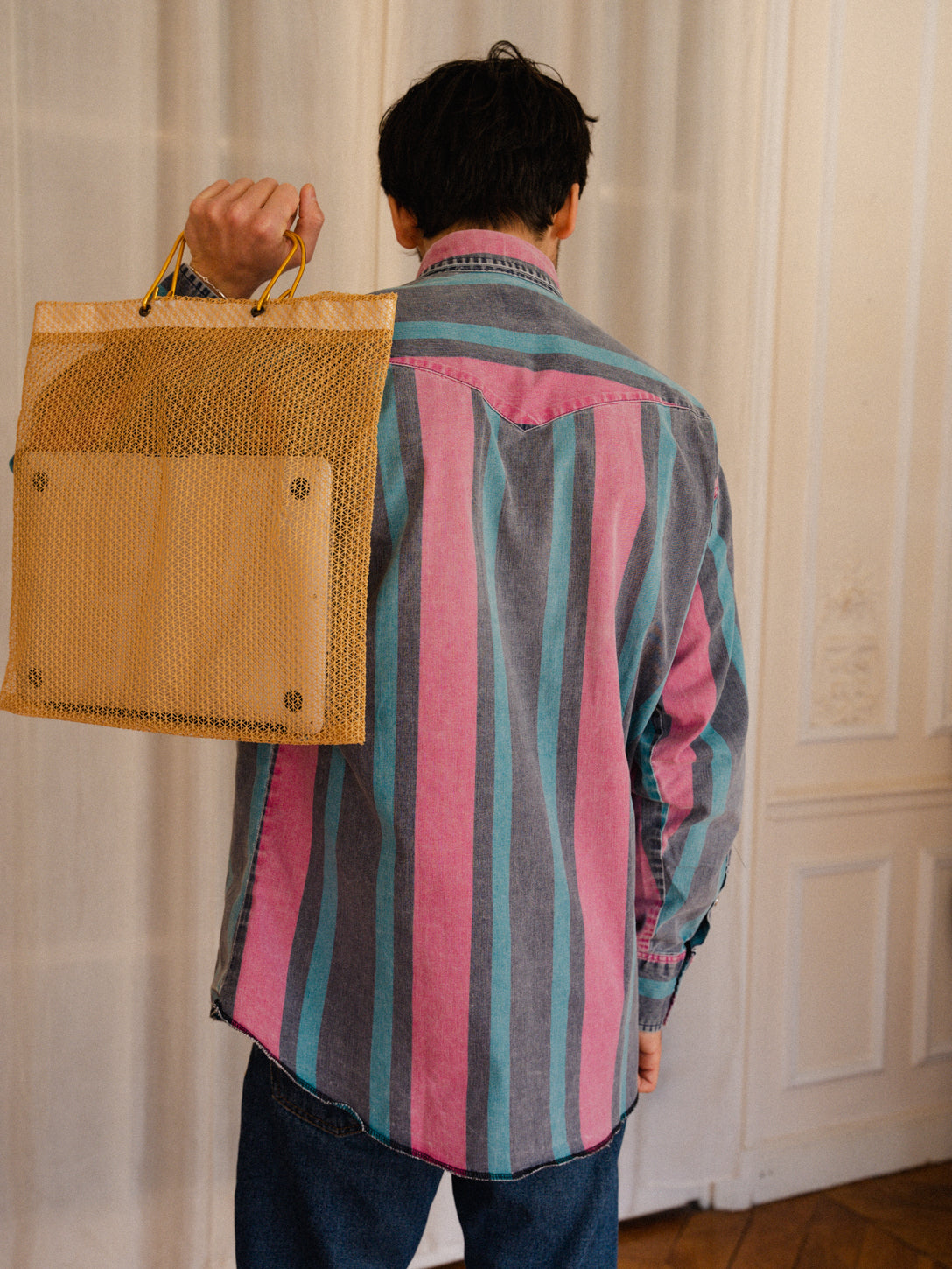 Chemise denim colorée