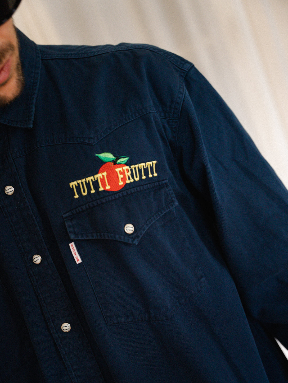 Chemise denim brodée