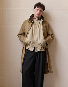 Mackintosh à col en cuir