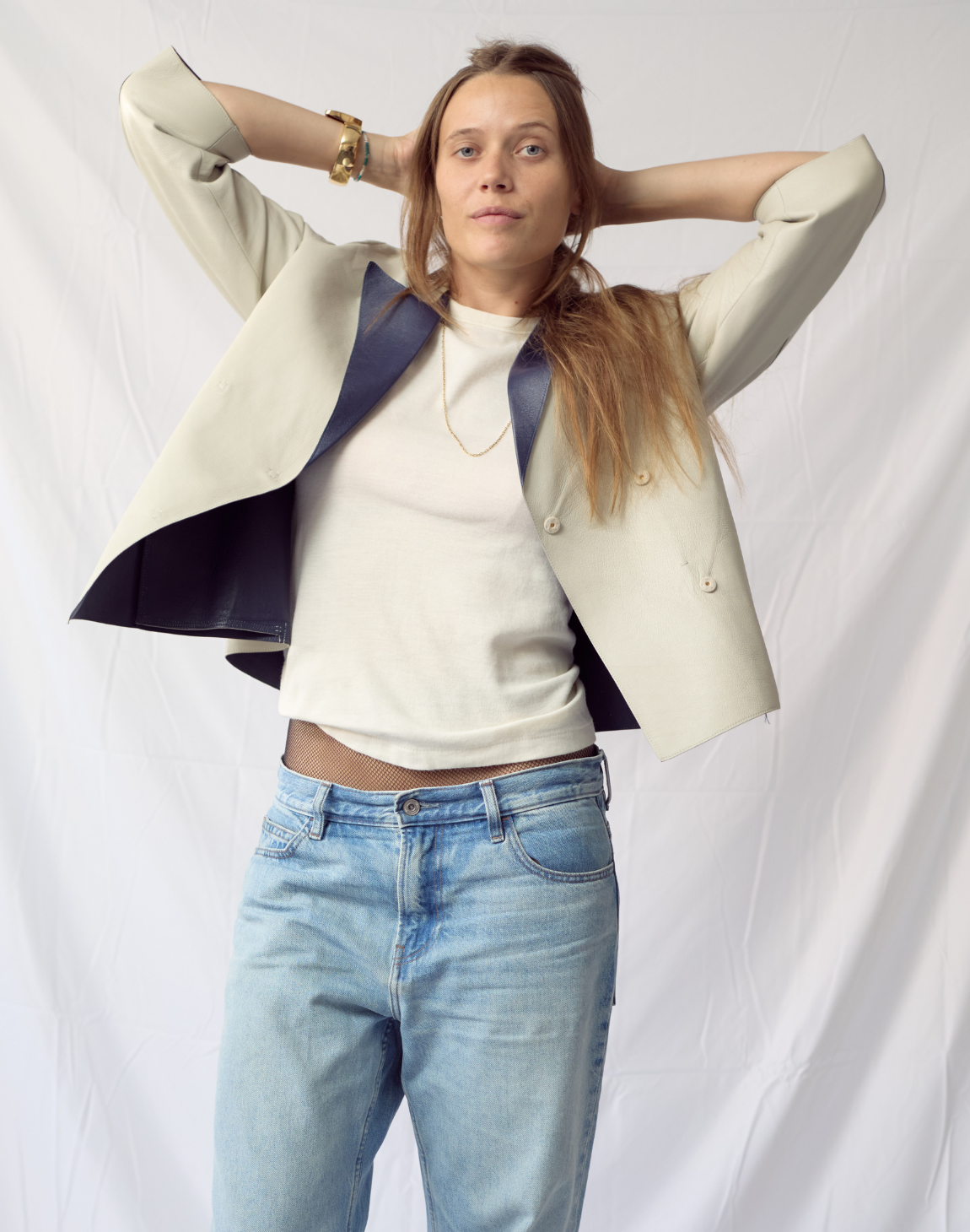 Blazer croisé en cuir Marni
