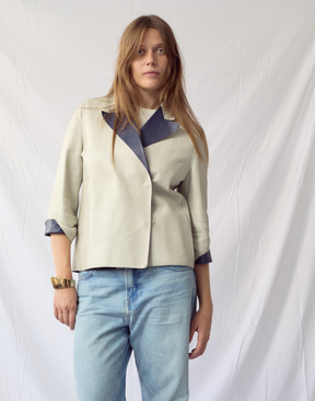 Blazer croisé en cuir Marni
