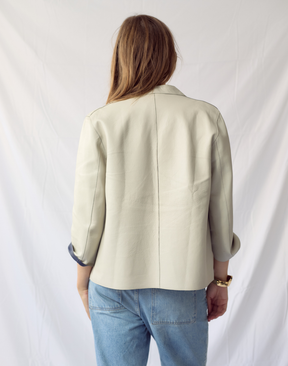 Blazer croisé en cuir Marni