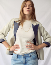 Blazer croisé en cuir Marni