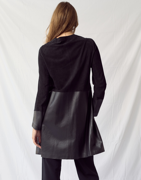 Manteau en daim & cuir