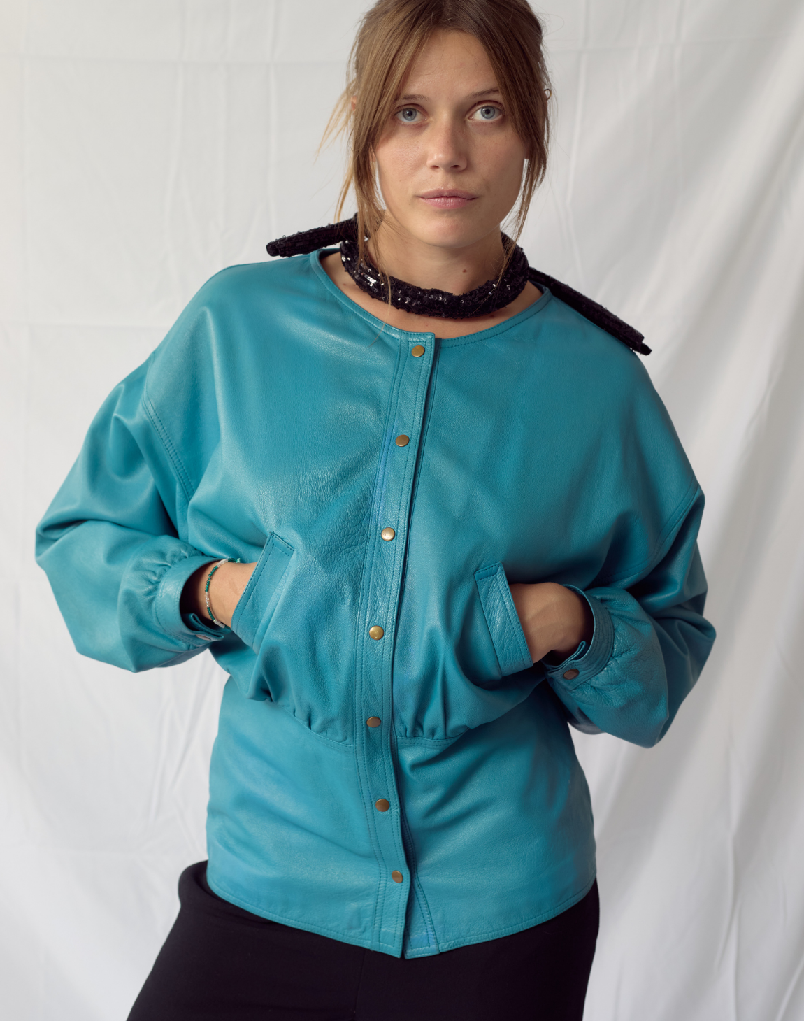 Veste en cuir vintage