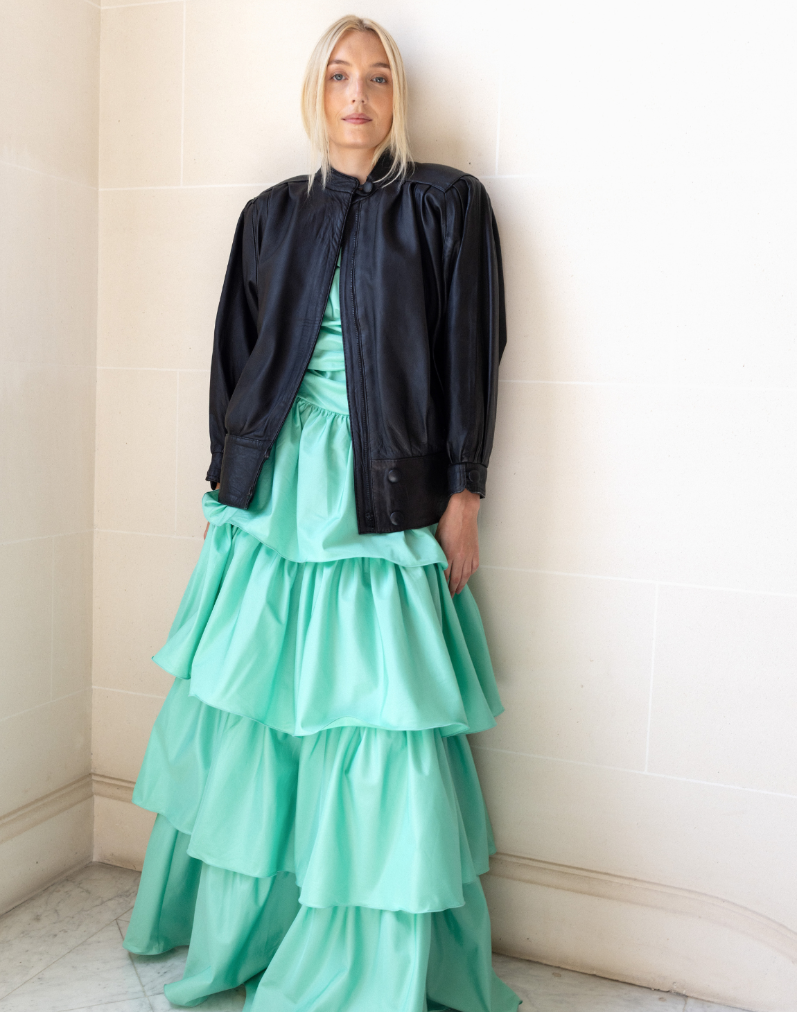 Veste en cuir rétro