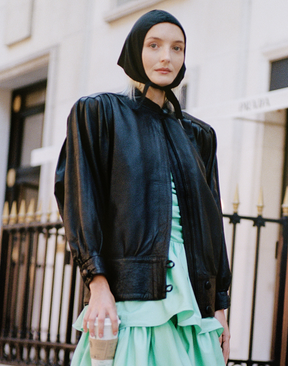 Veste en cuir rétro