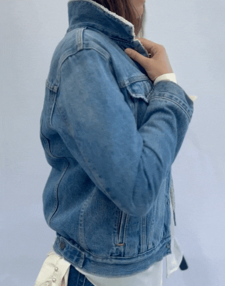 Veste en denim fourrée