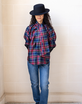 Blouse imprimée tartan Moschino