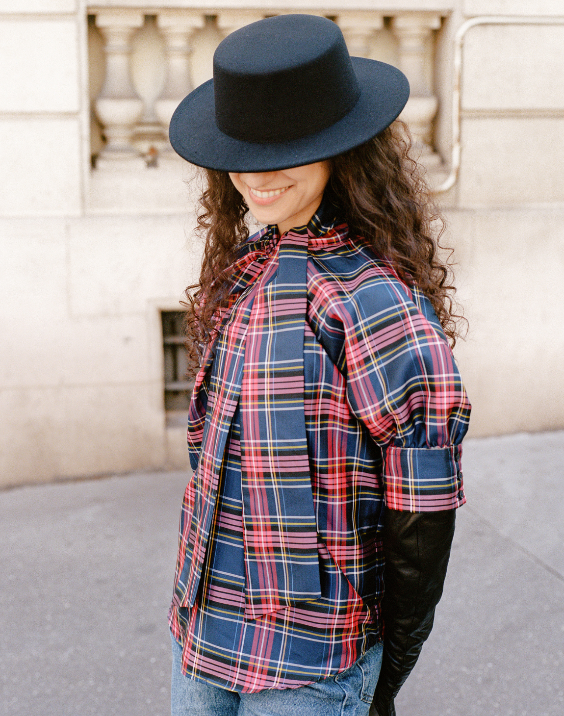 Blouse imprimée tartan Moschino