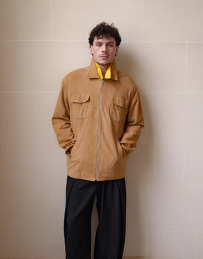 Veste zippée en daim