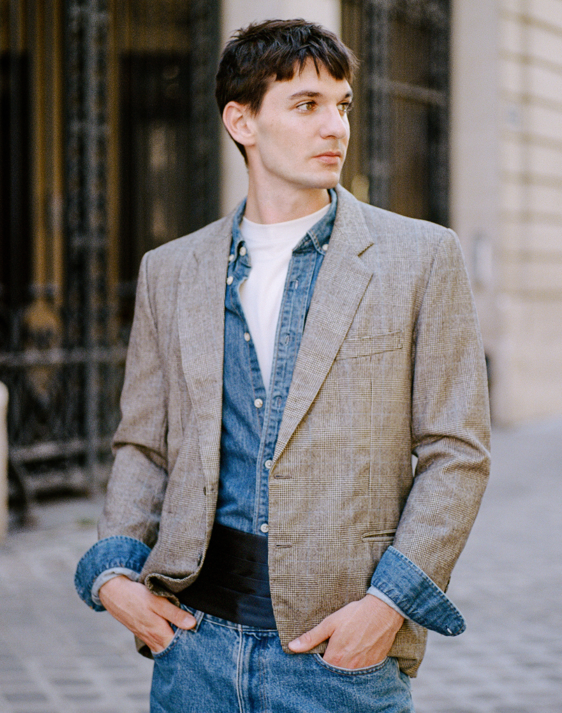 Blazer en laine pied-de-poule