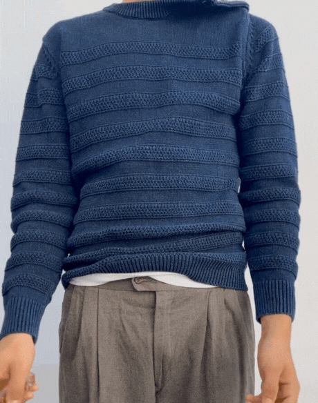 Pull marin à col boutonné