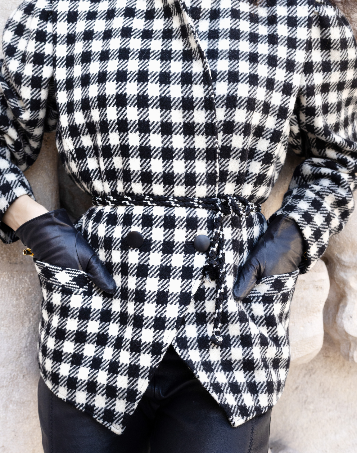 Gants en cuir Agnelle vintage