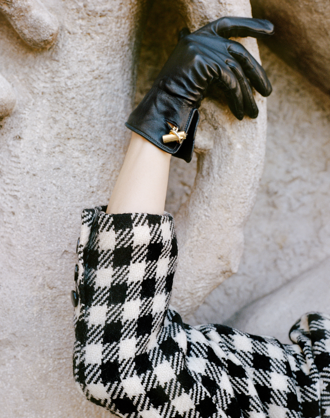 Gants en cuir Agnelle vintage