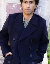 Manteau croisé en laine