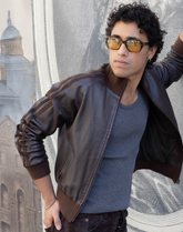 Blouson en cuir & daim Woolrich