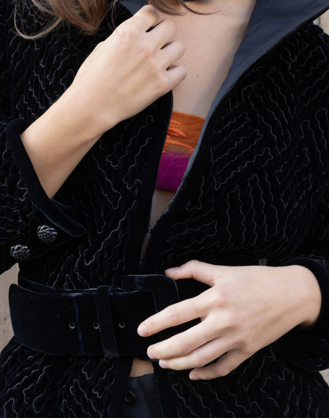 Veste en velours texturé Valentino vintage