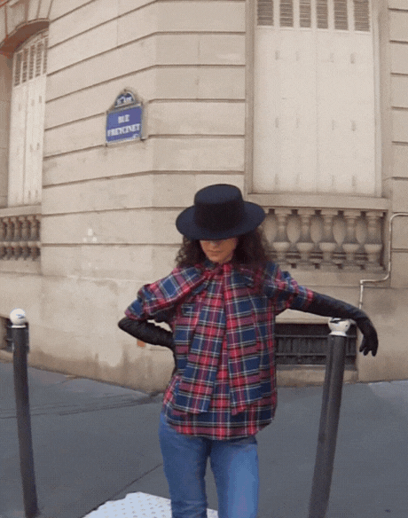 Blouse imprimée tartan Moschino