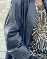 Manteau ample en cuir