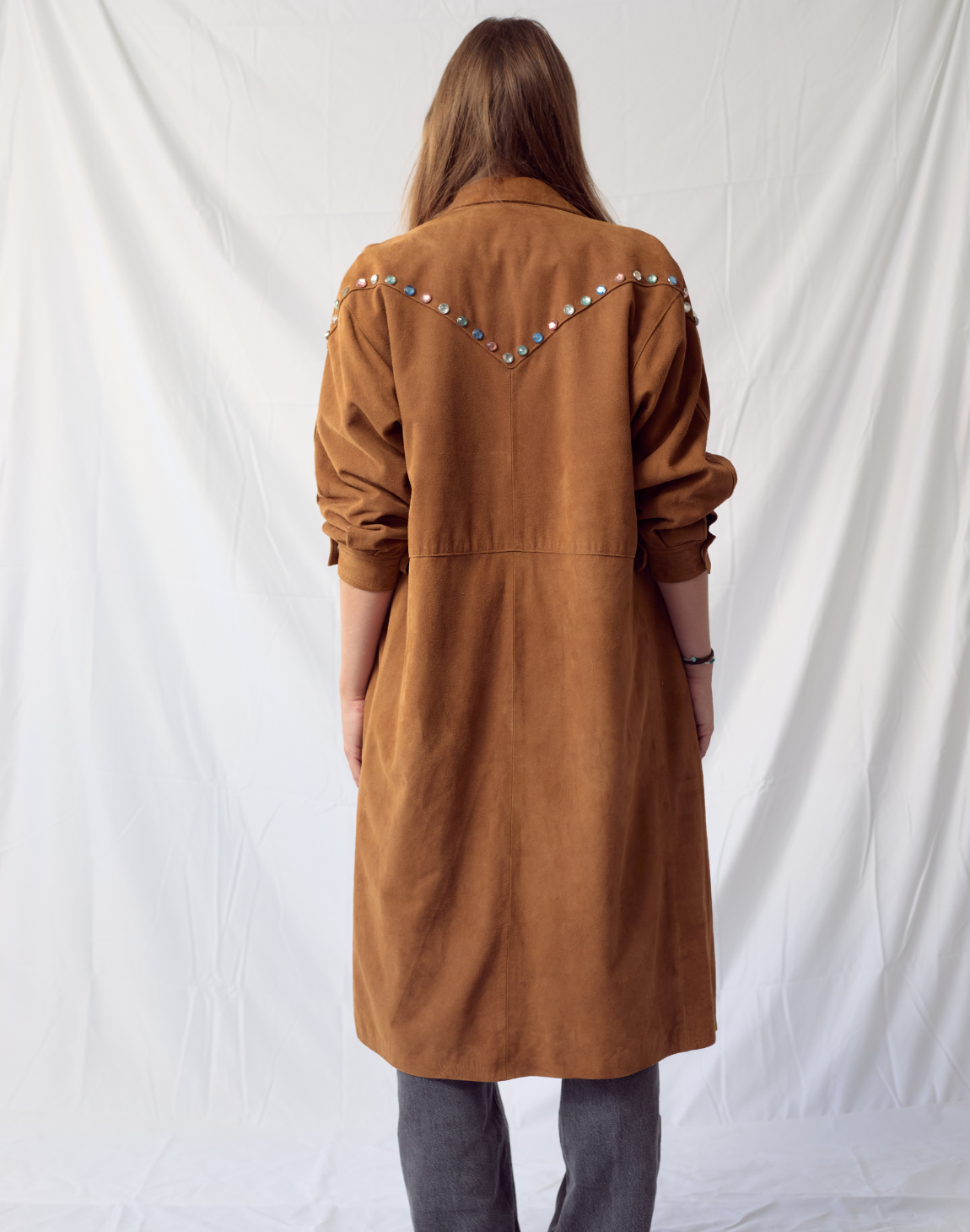 Manteau en daim et perles "Western"