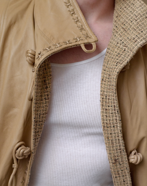 Veste en cuir & tweed réversible