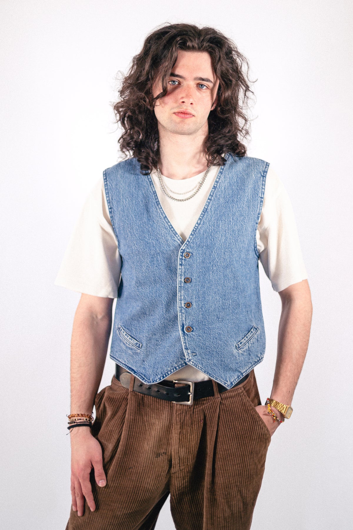 Veston en denim clair