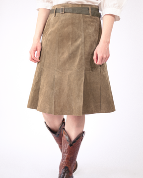 Jupe midi en daim