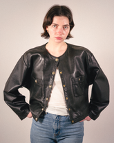 Veste courte en cuir
