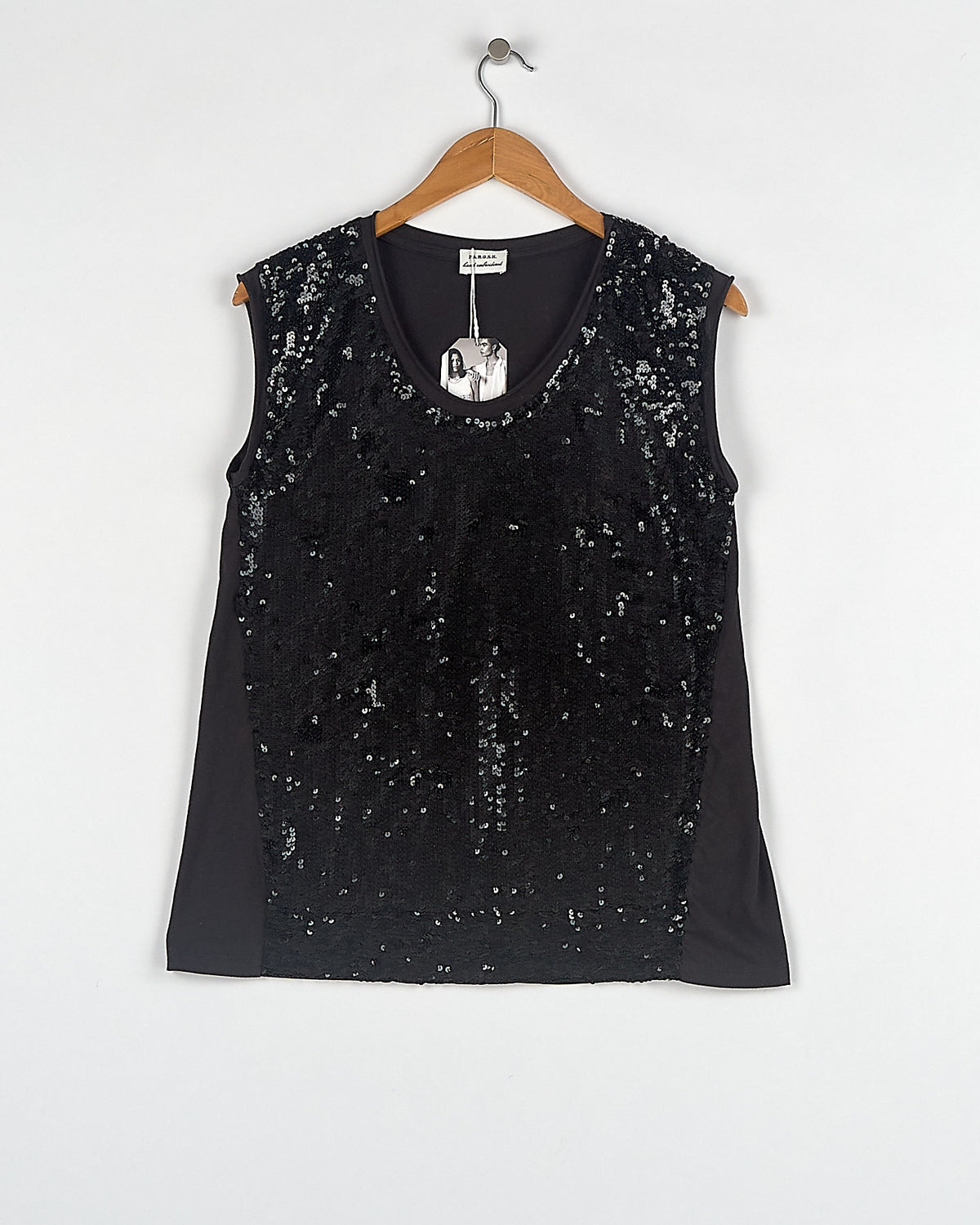 Top en sequins noir