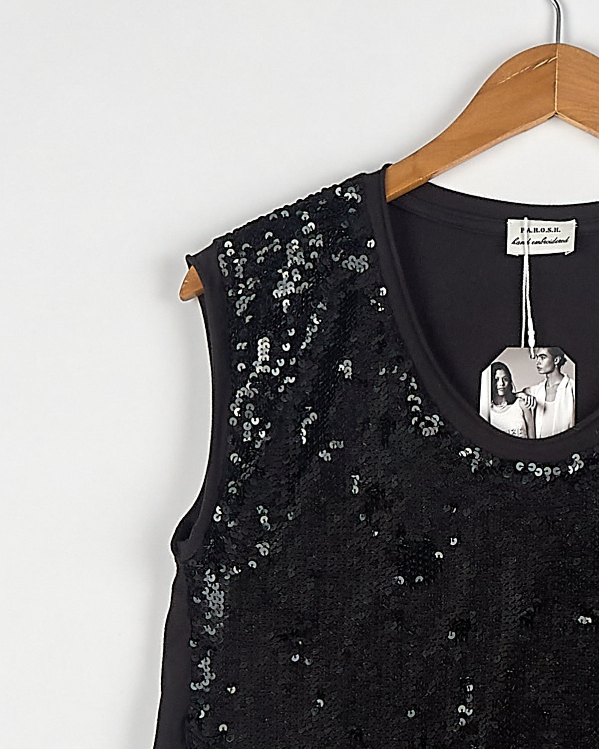 Top en sequins noir