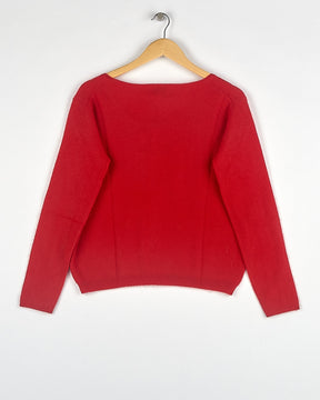 Pull en cachemire rouge