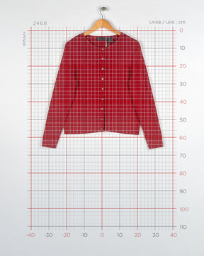 Cardigan rouge lurex