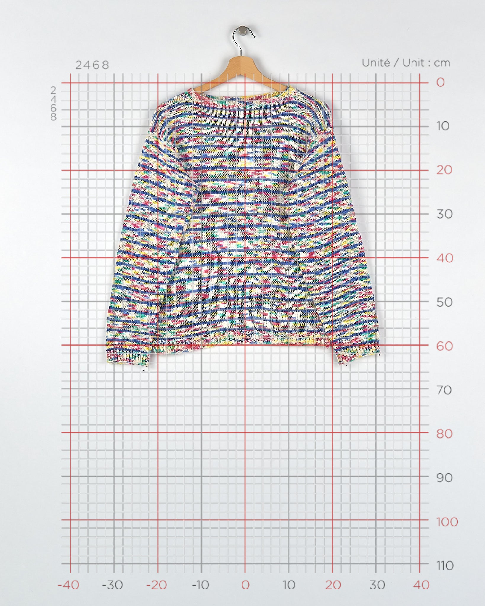 Pull multicolore fait main