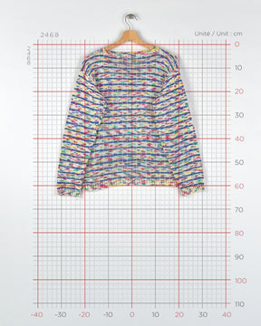 Pull multicolore fait main