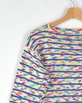 Pull multicolore fait main